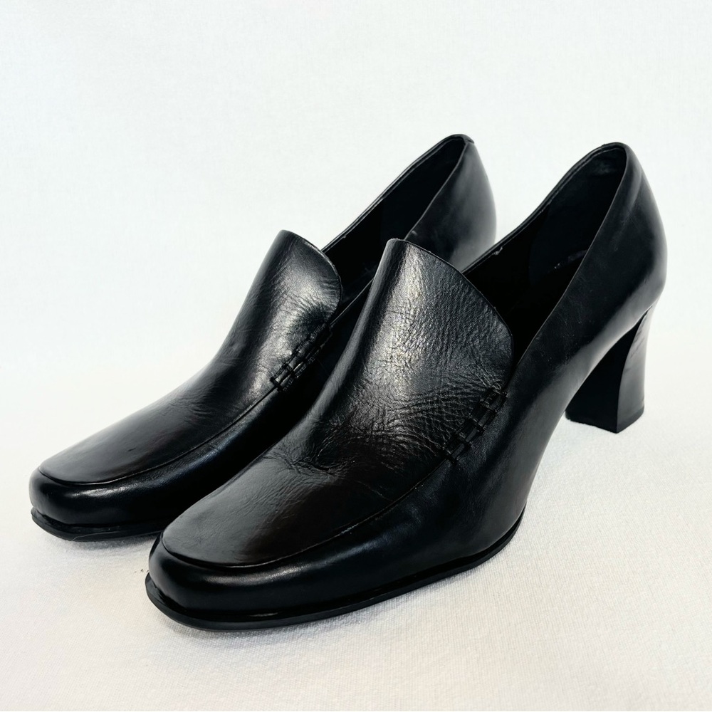 Franco Sarto Black Leather Heels size 12 H4006